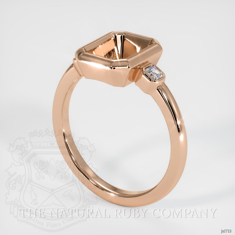 18K Rose Gold Three Stone Ring Setting
