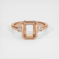 18K Rose Gold Three Stone Ring Setting Image