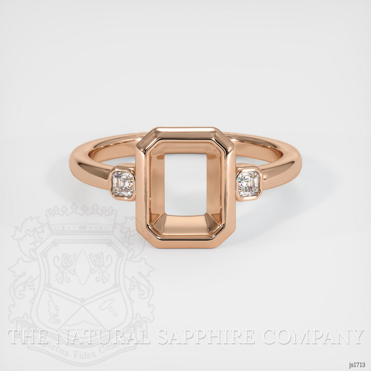 18K Rose Gold Three Stone Ring Setting