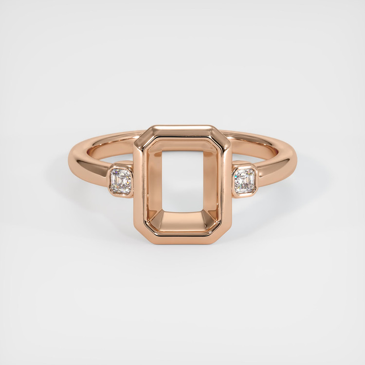 18K Rose Gold Three Stone Ring Setting
