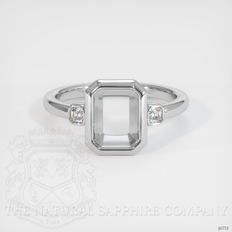 10K White Gold Three Stone Ring Setting