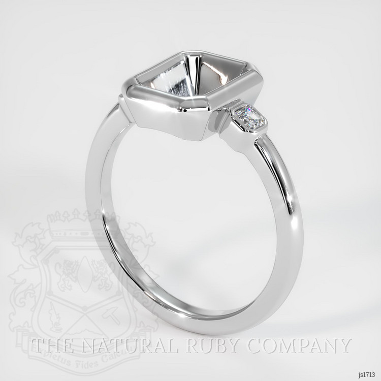 14K White Gold Three Stone Ring Setting