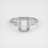 18K White Gold Three Stone Ring Setting Image