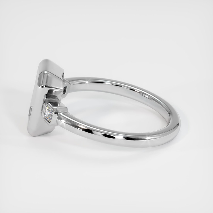 18K White Gold Three Stone Ring Setting
