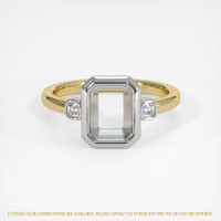 14K White & Yellow Three Stone Ring Setting Image