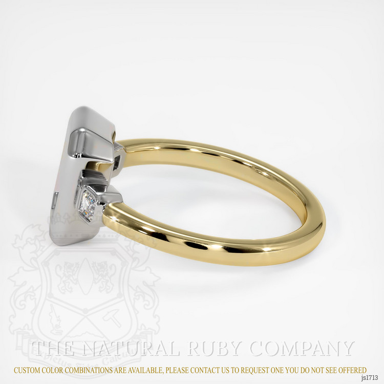 14K White & Yellow Three Stone Ring Setting