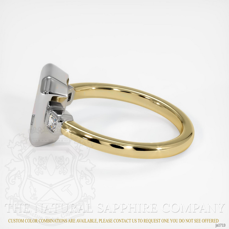 14K White & Yellow Three Stone Ring Setting