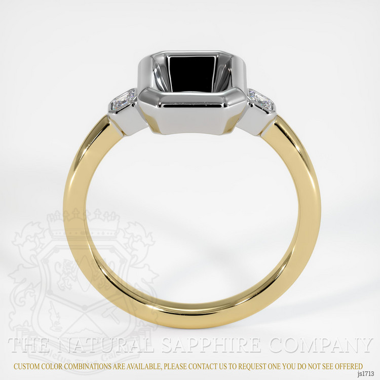 14K White & Yellow Three Stone Ring Setting