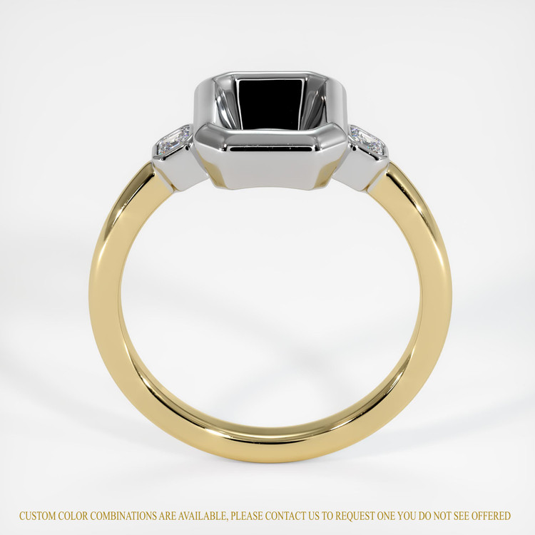 18K White & Yellow Three Stone Ring Setting