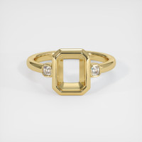 10K Yellow Gold Three Stone Ring Setting Image