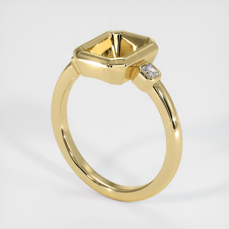 14K Yellow Gold Three Stone Ring Setting