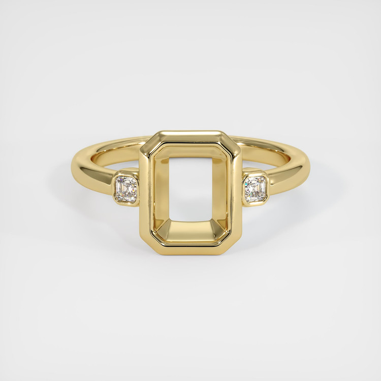 14K Yellow Gold Three Stone Ring Setting