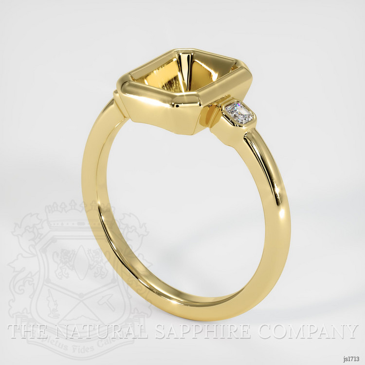 18K Yellow Gold Three Stone Ring Setting