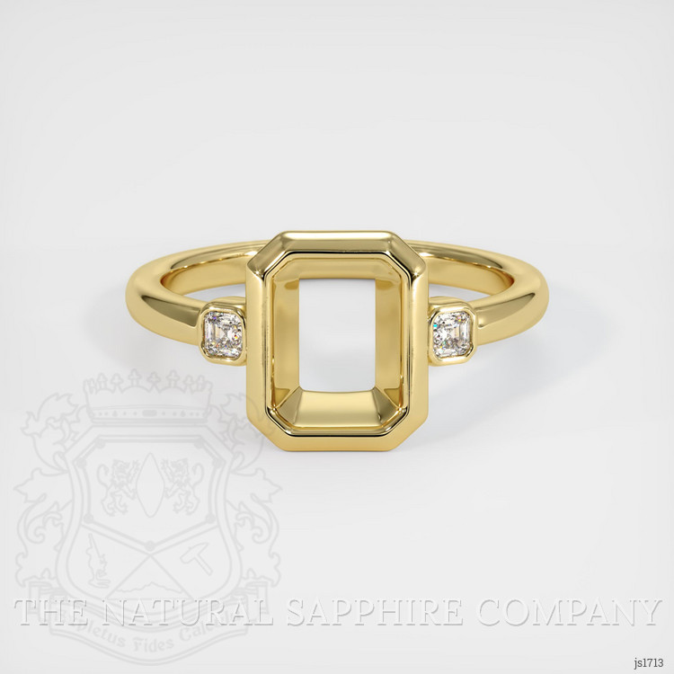 18K Yellow Gold Three Stone Ring Setting