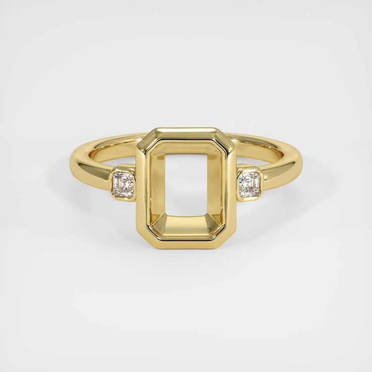 18K Yellow Gold Three Stone Ring Setting