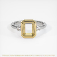 14K Yellow & White Three Stone Ring Setting Image