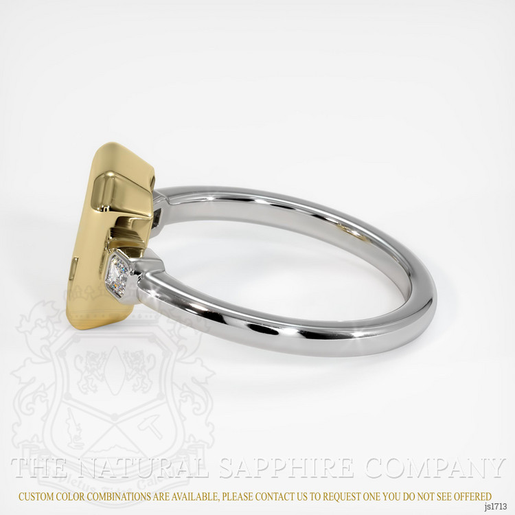 14K Yellow & White Three Stone Ring Setting