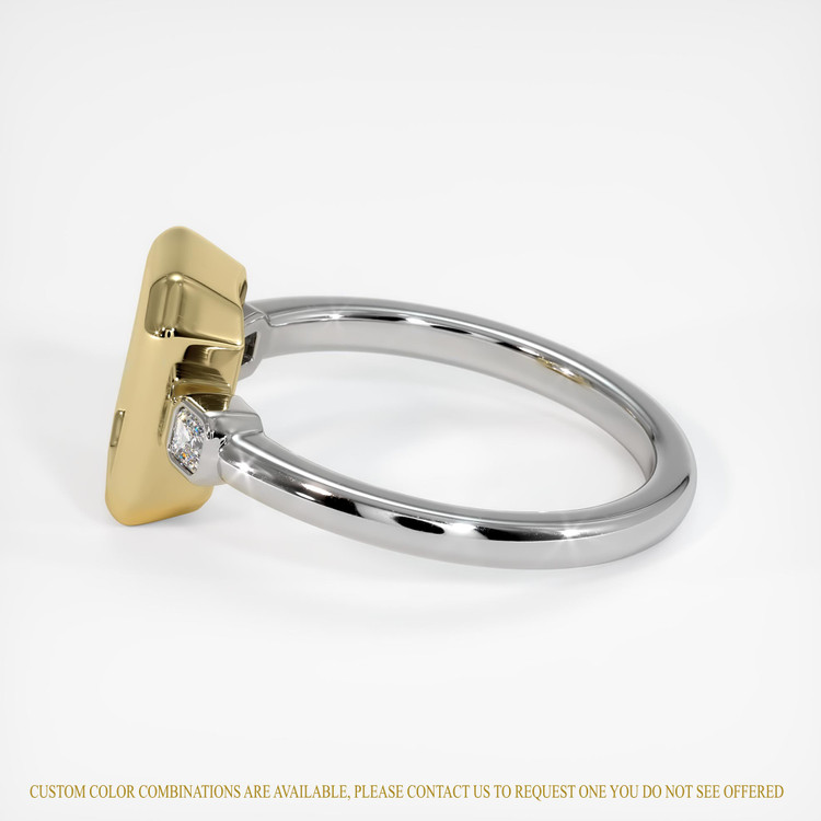 14K Yellow & White Three Stone Ring Setting