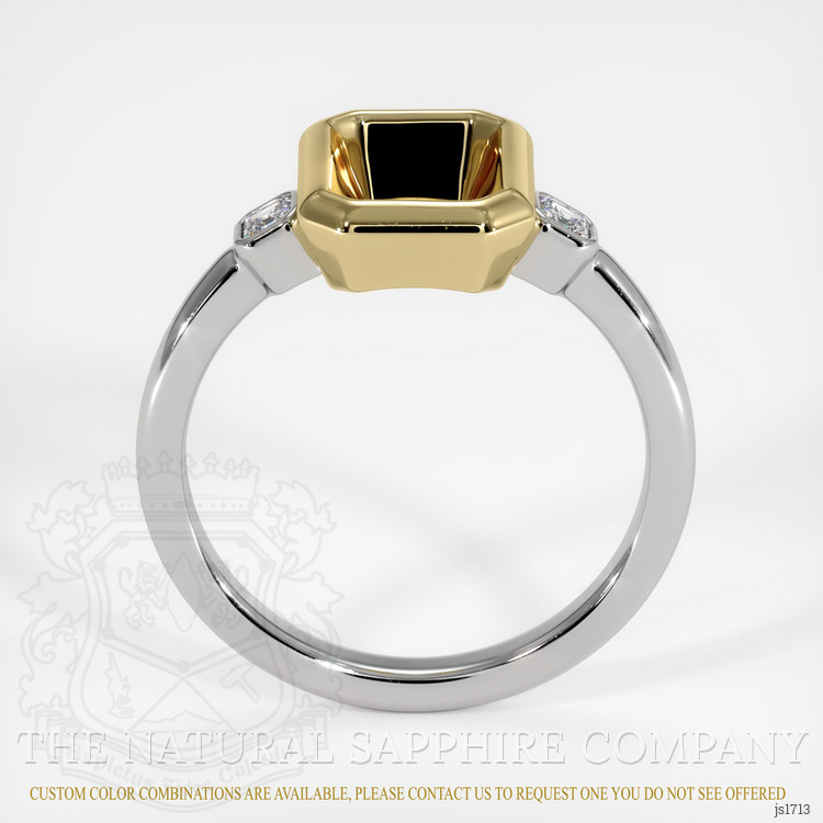 14K Yellow & White Three Stone Ring Setting