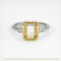 18K Yellow & White Three Stone Ring Setting Image