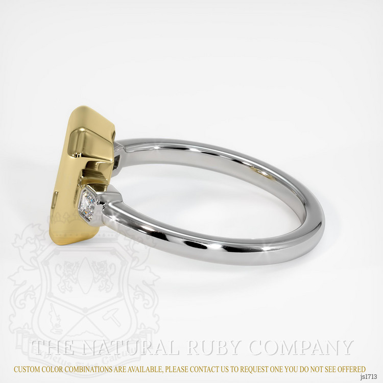 18K Yellow & White Three Stone Ring Setting