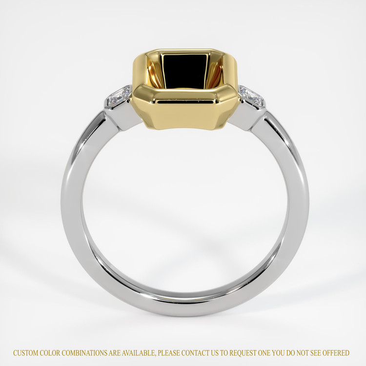 18K Yellow & White Three Stone Ring Setting