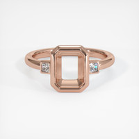 14K Rose Gold Three Stone Ring Setting Image