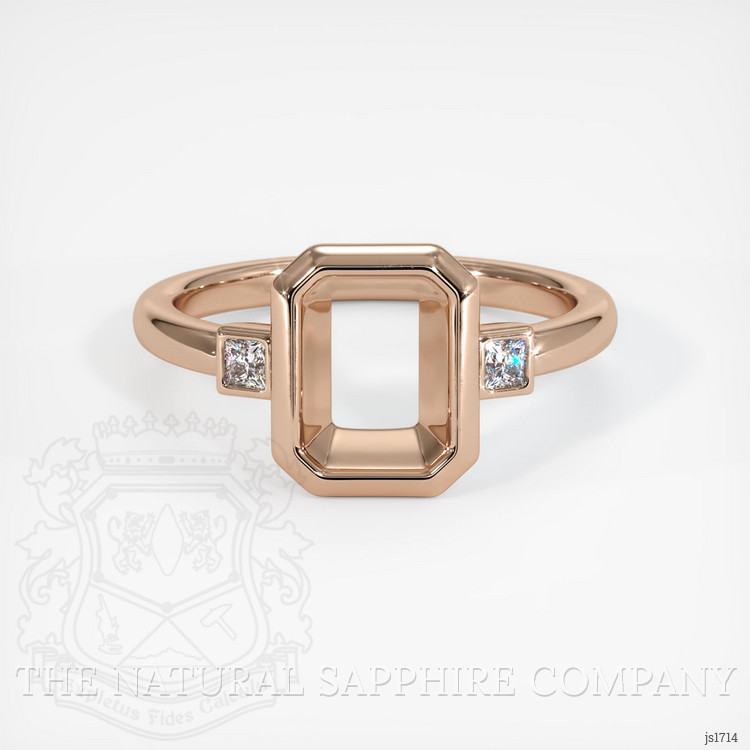 14K Rose Gold Three Stone Ring Setting