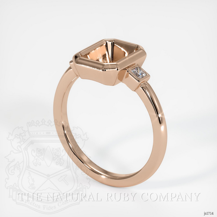 18K Rose Gold Three Stone Ring Setting