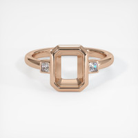 18K Rose Gold Three Stone Ring Setting Image