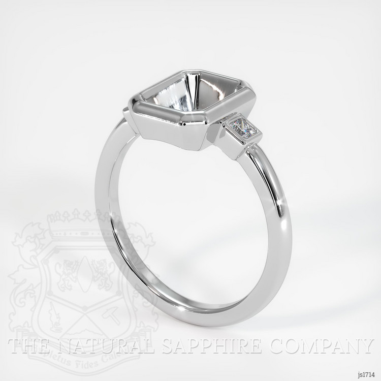 14K White Gold Three Stone Ring Setting