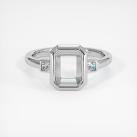 14K White Gold Three Stone Ring Setting Image