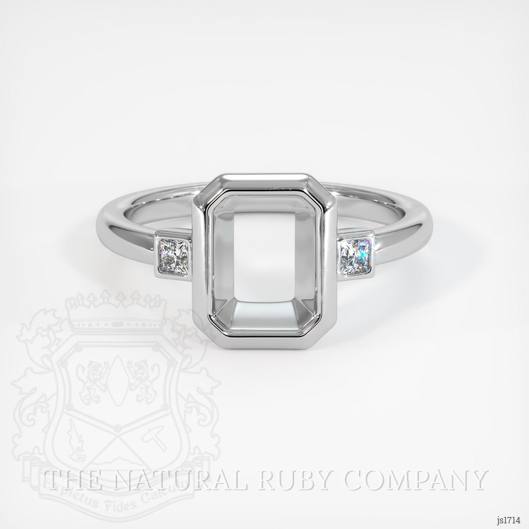 18K White Gold Three Stone Ring Setting