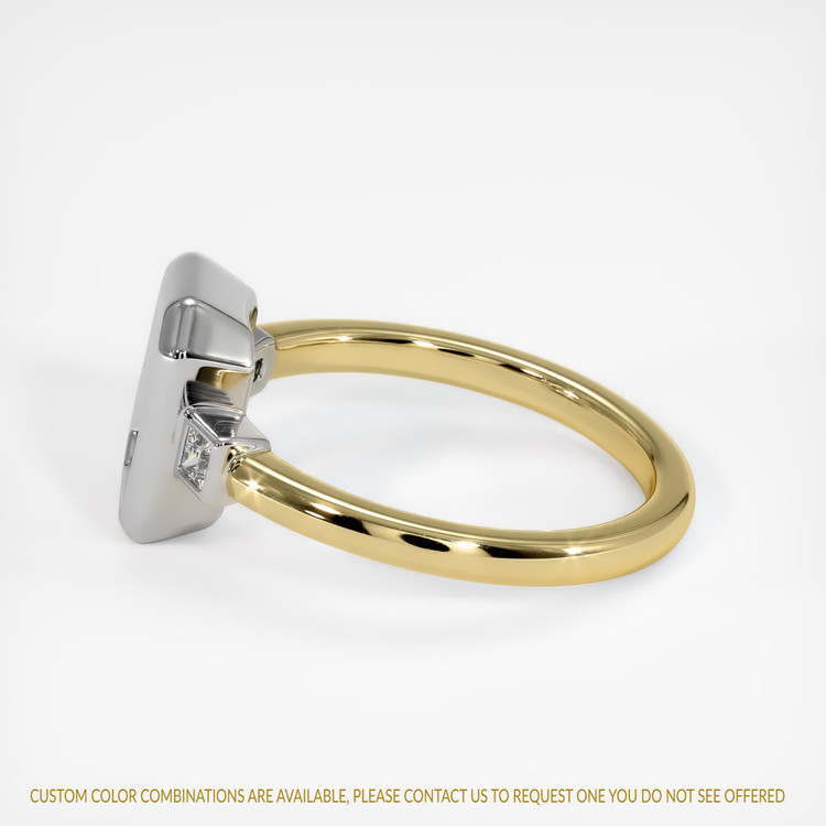 14K White & Yellow Three Stone Ring Setting