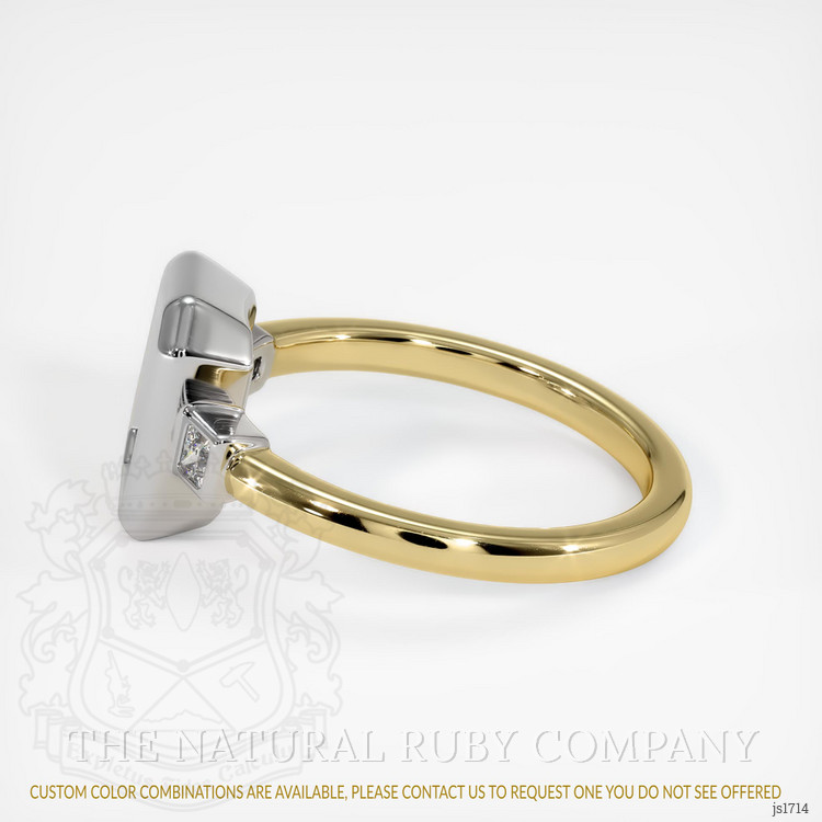 14K White & Yellow Three Stone Ring Setting