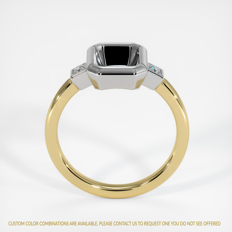 14K White & Yellow Three Stone Ring Setting