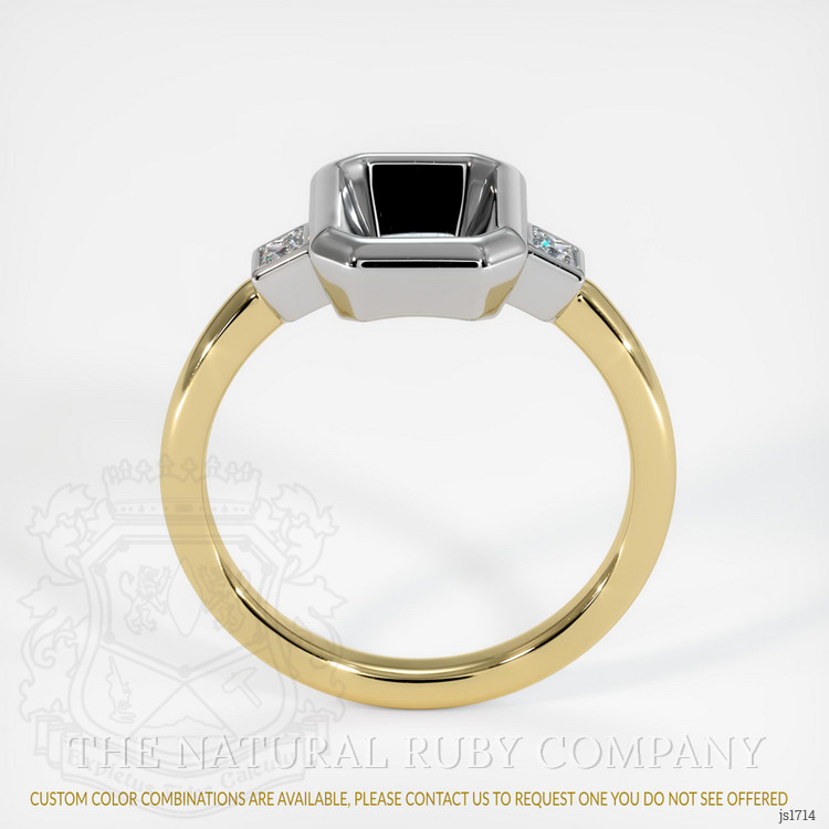 14K White & Yellow Three Stone Ring Setting