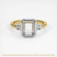 18K White & Yellow Three Stone Ring Setting Image