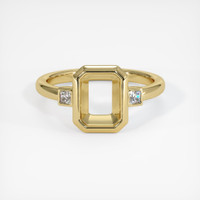 14K Yellow Gold Three Stone Ring Setting Image
