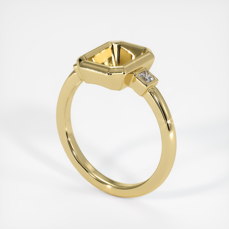 18K Yellow Gold Three Stone Ring Setting
