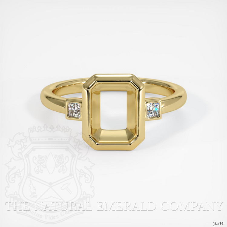 18K Yellow Gold Three Stone Ring Setting