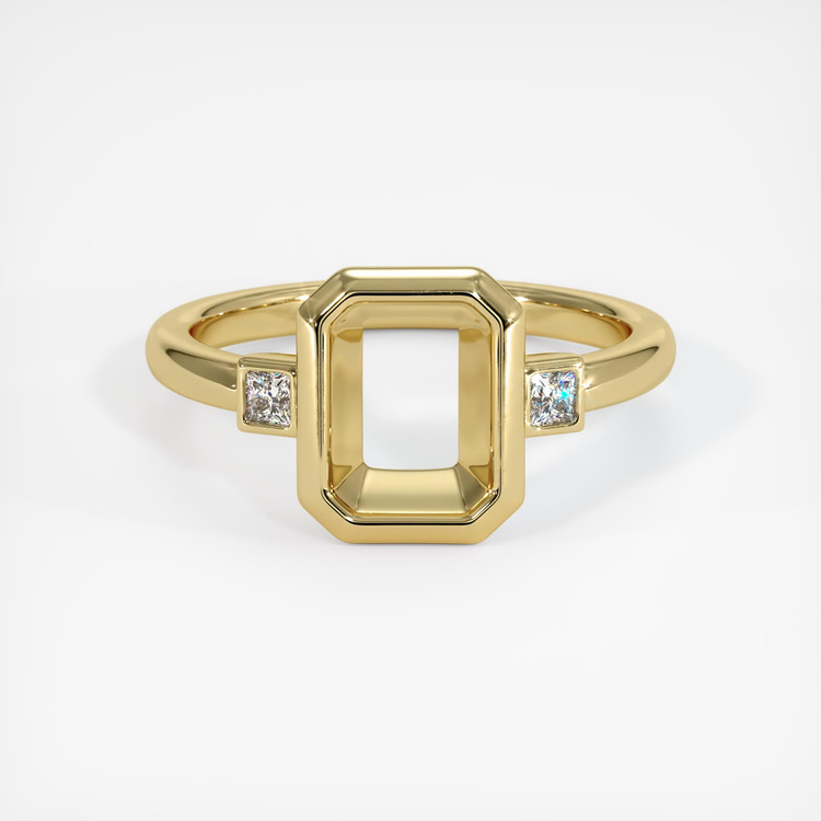 18K Yellow Gold Three Stone Ring Setting
