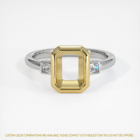 14K Yellow & White Three Stone Ring Setting Image