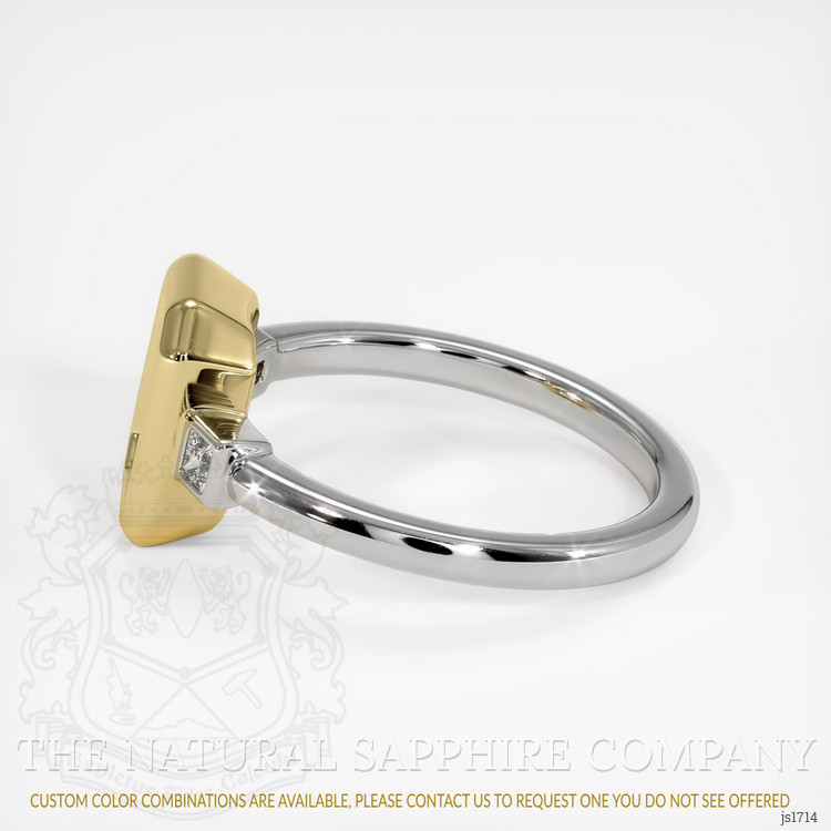 14K Yellow & White Three Stone Ring Setting