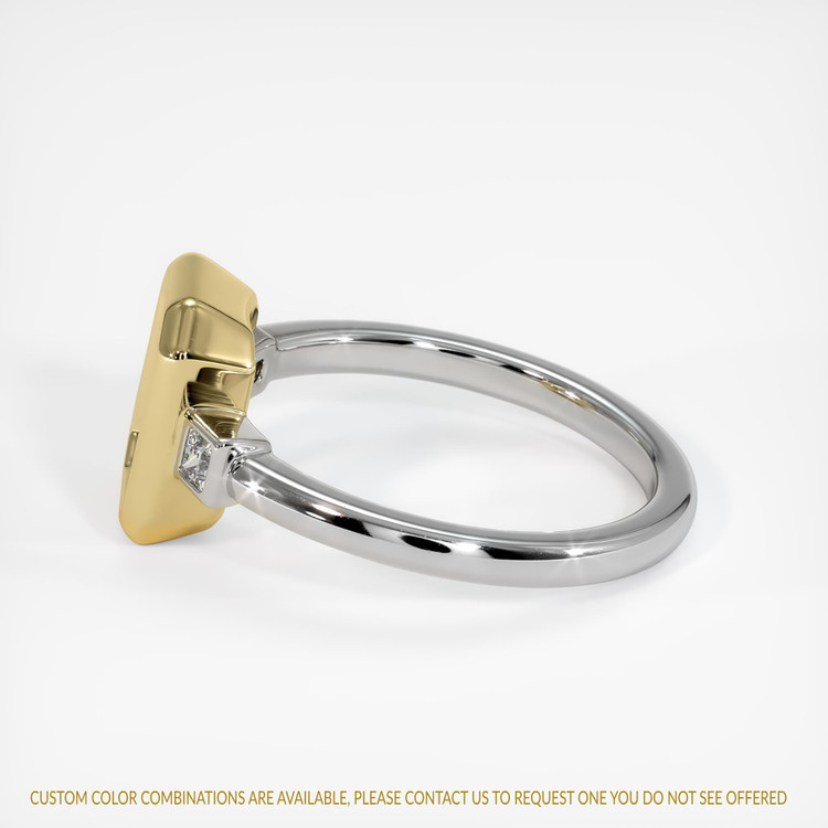 14K Yellow & White Three Stone Ring Setting