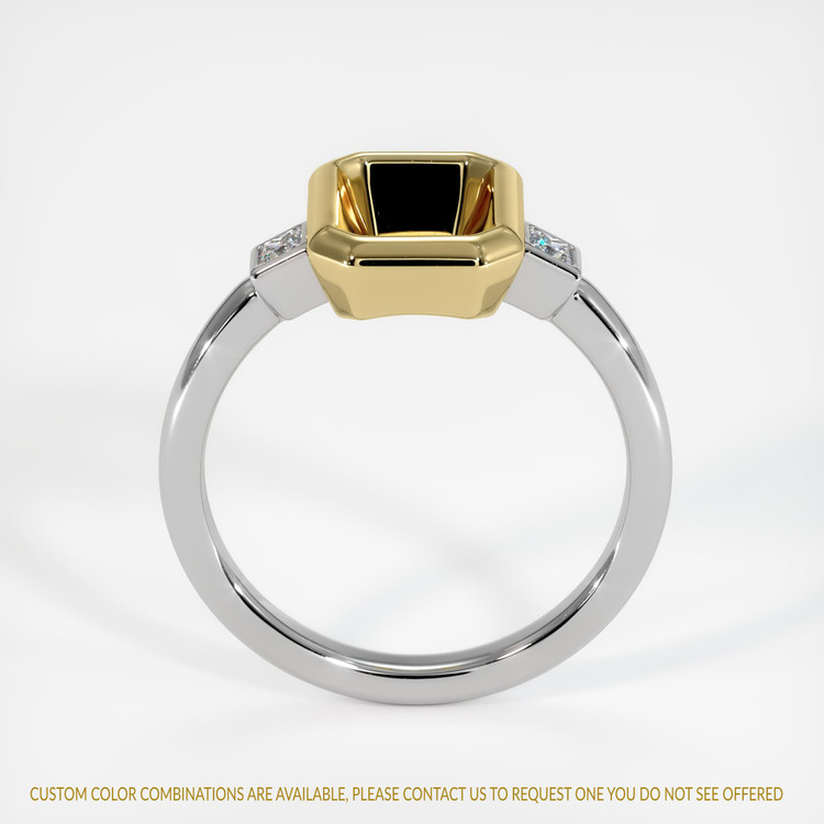 14K Yellow & White Three Stone Ring Setting