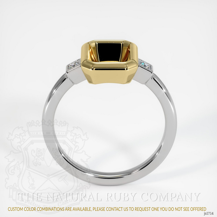 14K Yellow & White Three Stone Ring Setting