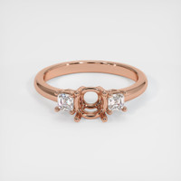 14K Rose Gold Three Stone Ring Setting Image