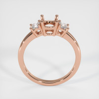 14K Rose Gold Three Stone Ring Setting Image