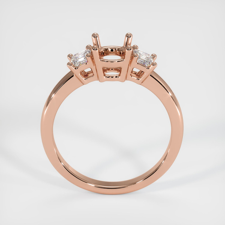 14K Rose Gold Three Stone Ring Setting